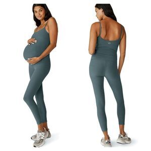 Beyond Yoga Beyond the Bump Spacedye Uplevel Teal Maternity Jumpsuit M